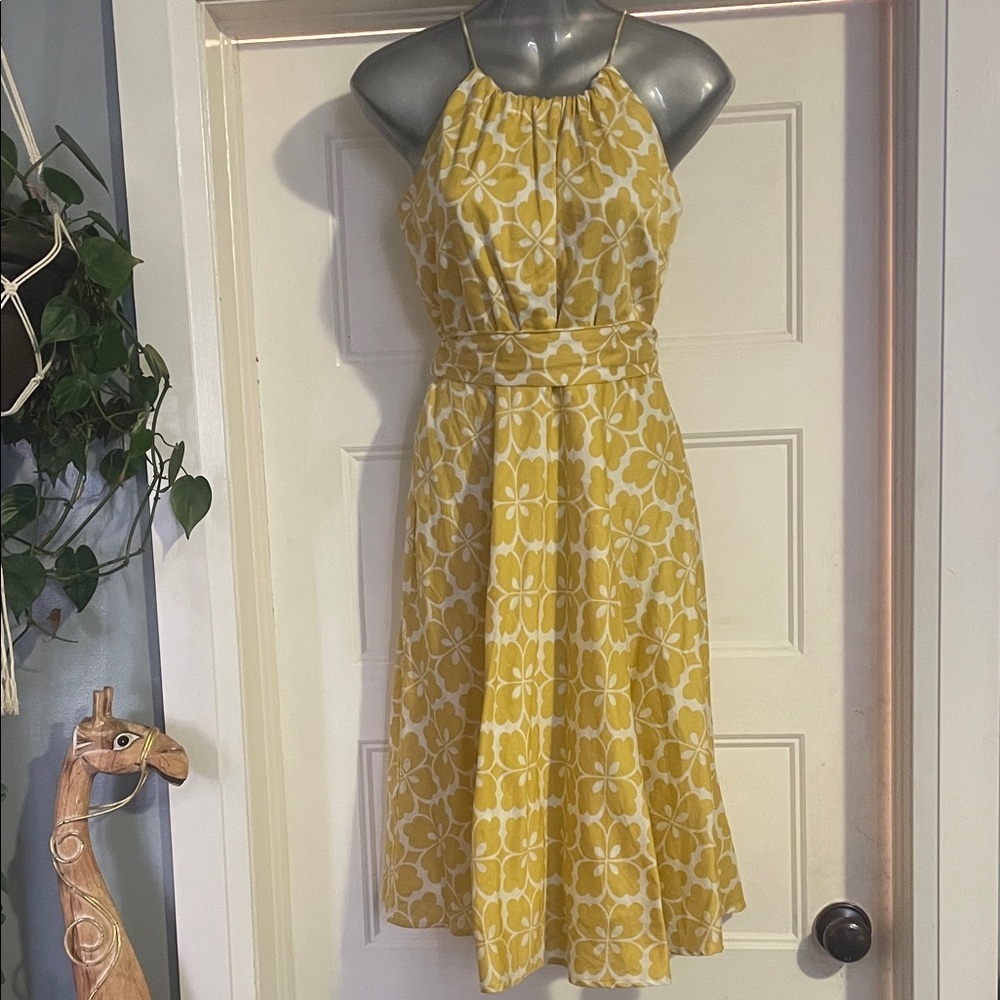 Jacob Yellow Floral Midi Dress